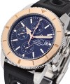 Superocean Heritage Chronograph in Steel with Rose Gold Bezel on Black Rubber Strap with Black Dial