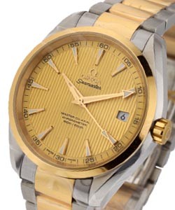 Seamaster Aqua Terra 150M Omega Master in Steel and Yellow Gold On Bracelet with Champagne Dial - Yellow Gold Bezel