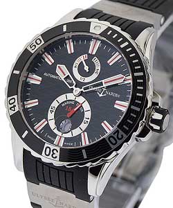 Marine Max Diver 44mm in Steel on Black Rubber Strap with Black Dial