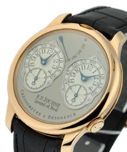 Chronometre Resonance - 2 Time Zones Rose Gold on Strap with White Gold Dial