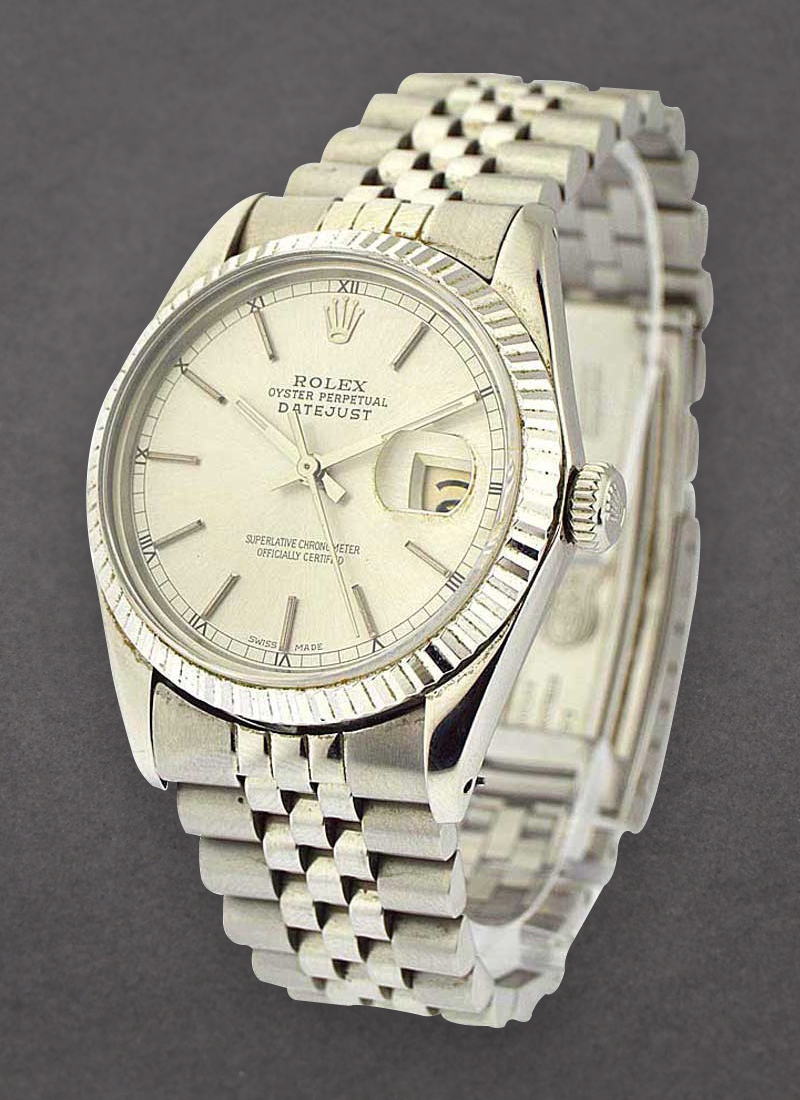 Pre-Owned Rolex 36mm Datejust with White Gold Fluted Bezel