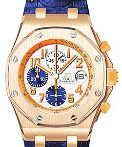 Royal Oak Offshore Goliath Rose Gold - Limited Edition to 12 pcs.Only! Silver Dial Orange Arabic Numerals on Blue Strap