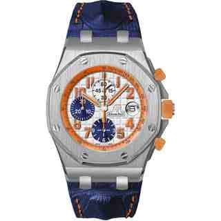 Royal Oak Offshore 26217 Goliath Steel Case on Blue Alligator Strap with White Dial 