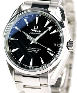Aqua Terra Chronometer in Steel on Steel Bracelet with Black Dial