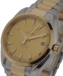Seamaster Aqua Terra 150M Omega Master in Steel and Yellow Gold on Bracelet with Champagne Index Dial