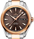Aqua Terra 38.5mm Mens Automatic in 2-Tone on 2-Tone Bracelet with Brown Index Dial