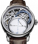 Masterpiece Seconde Mysterieuse Automatic in Steel Brown Crocodile Strap with White and Blue Dial