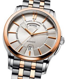 Pontos Day-Date Two Tone in Steel and Rose Gold on 2-Tone Bracelet with Silver Dial - Rose Gold Subdials