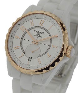 J12  White Classic H3839 18kt Beige Gold Bezel with Opaline Guilloche Dial