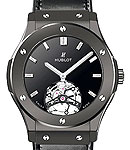 Classic Fusion Tourbillon Night Out 45mm in Black Ceramic On Black Calfskin Leather Strap with Black Lacquered Diamond Dial