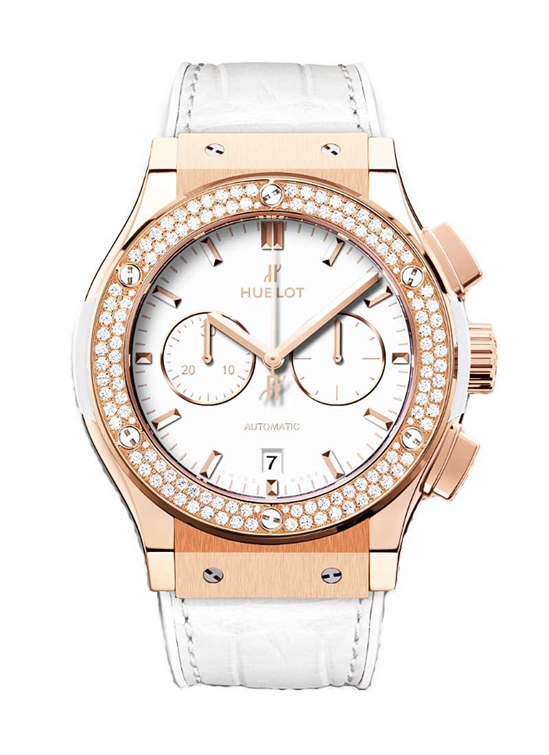Hublot Classic Fusion Chronograph 42mm in Rose Gold with Diamond Bezel
