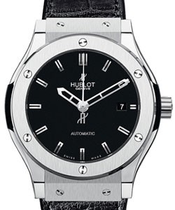 Classic Fusion 42mm Automatic in Titanium on Black Alligator Strap with Black Dial