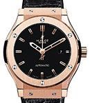 Classic Fusion King 42mm Automatic in Rose Gold On Black Alligator Strap with Matte Black Dial