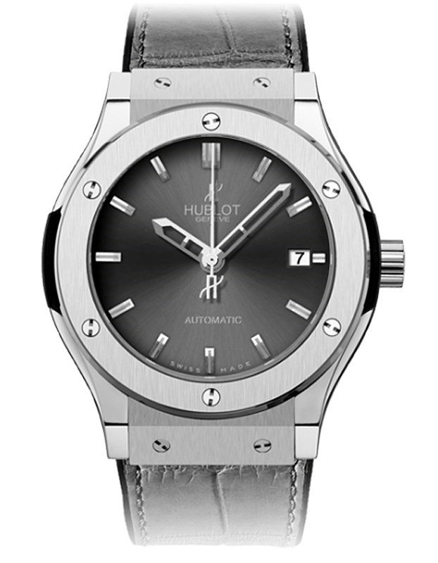 Classic Fusion 38mm Automatic in Zirconium on Grey Leather Strap with Grey Dial