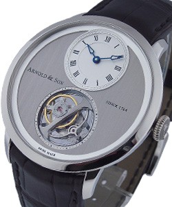 Ultra Thin Tourbillon Escapement in Palladium On Black Crocodile Strap Gray - Silver Opaline Dial