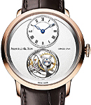 UTTE Series 42mm in Rose Gold on Brown Crocodile Leather Strap with Silver Dial