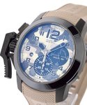 Chronofighter Oversize Black Arrow in Black PVD Steel with Ceramic Bezel on Beige Rubber Strap with Beige Camouflage Dial