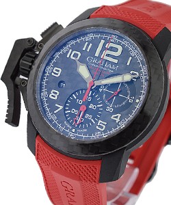 Chronofighter Oversize 47mm in  Super Light Carbon on Red Rubber Strap with Black Carbon Fiber Dial