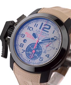 Chronofighter Oversize  Super Light in Ceramic on Beige Rubber Strap with Beige Arabic Dial