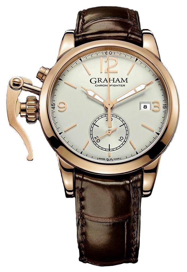 Chronofighter 1695 Erotic Italian in Rose Gold on Brown Crocodile Leather Strap with Silver and Gold Accents Dial