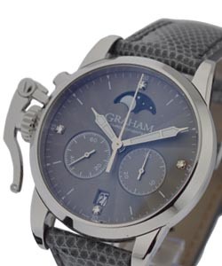 Chronofighter 1965 Lady Moonphase in Steel on Grey Lizard Strap with Grey Flinque Diamond Dial