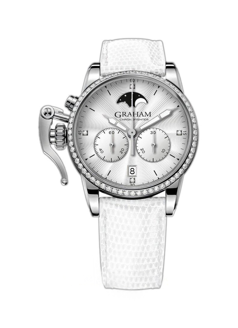 Graham Chronofighter 1695 Lady Moon 36mm Automatic in Steel with Diamond Bezel