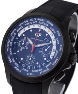 Traveller WWTC Chronograph in Black Titanium on Strap with Black Dial