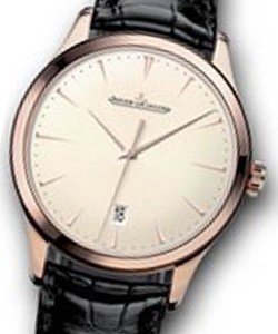 Master Control Ultra Thin 39mm Automatic - Rose Gold On Black Alligator Strap with Beige Dial