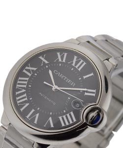 Ballon Bleu Large 42mm in Steel on Steel Bracelet with Black Roman Dial