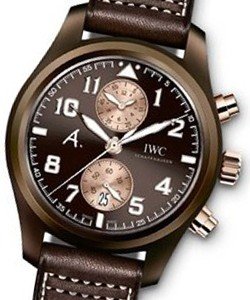 Pilot Chronograph The Last Flight in Brown Ceramic On Brown Calfskin Strap with Tobacco Brown Dial