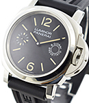PAM 590 - Luminor Marina 8 Days Acciaio Giorni Brevettato in Steel on Brown Rubber Strap with Black Dial
