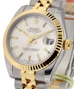 Datejust 2-Tone Midsize 31mm on Jubilee Bracelet with Silver Index Dial