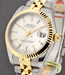 Datejust 2-Tone Midsize 31mm on Jubilee Bracelet with Silver Index Dial