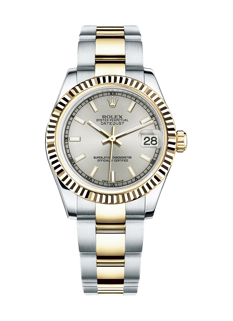 Rolex Unworn Datejust Mid Size 31mm in Steel with Yellow Gold Domed Bezel