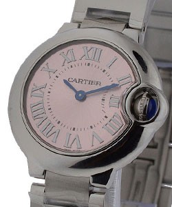 Ballon Bleu de Cartier in Steel on Bracelet with Pink Dial