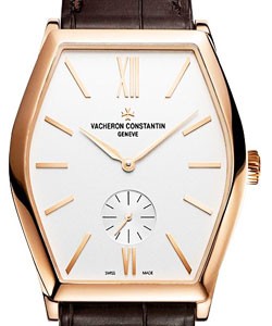 Malte Dual Time Mens Manual in Rose Gold On Brown Crococdile Strap with Silver Dial