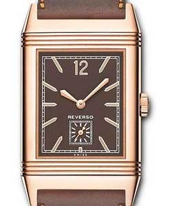 Grande Reverso 1931 in Rose Gold On Brown Crocodile Leather Strap with Chocolate Dial