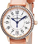 Rendez Vous Ladies 28mm Automatic in Rose Gold with Diamond Bezel on Tan Alligator Strap with Silver Arabic Dial