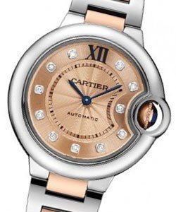 Ballon Bleu 33mm  2-Tone SS/RG on  Bracelet with Rose Diamond Dial