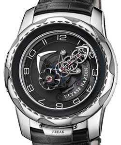 Freak Cruiser 45mm Manual in White Gold On Black Crocodile Strap with Black Arabic Dial