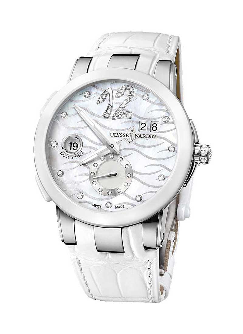 Ulysse Nardin Executive Dual Time 40mm Automatic in Steel with White Ceramic Bezel