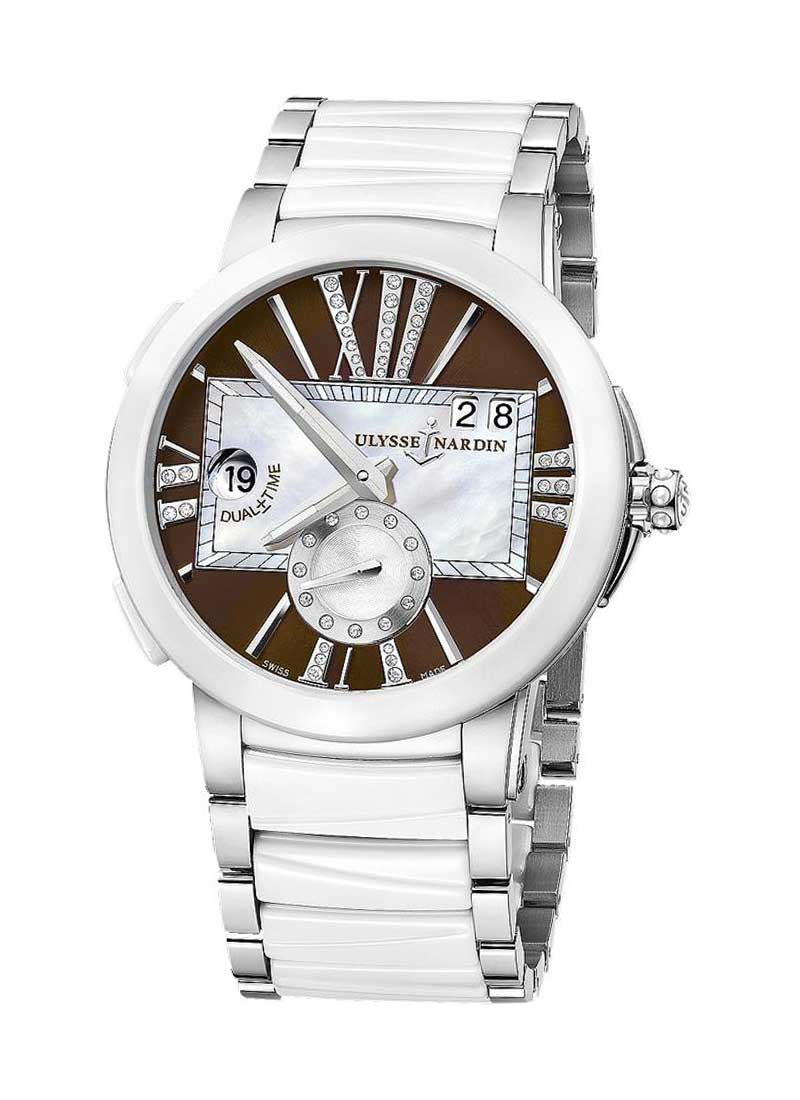 Ulysse Nardin Executive Dual Time 40mm in Steel with White Ceramic Bezel