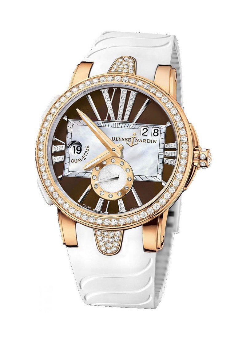 Ulysse Nardin GMT Dual Time Executive Lady in Rose Gold with Diamond Bezel