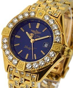 Lady J with Diamond Bezel and Bracelet Yellow Gold with Blue Dial - Factory Diamonds