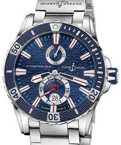 Marine Max Diver Chronometer 44mm Automatic in Steel On Steel Bracelet with Blue  Dial