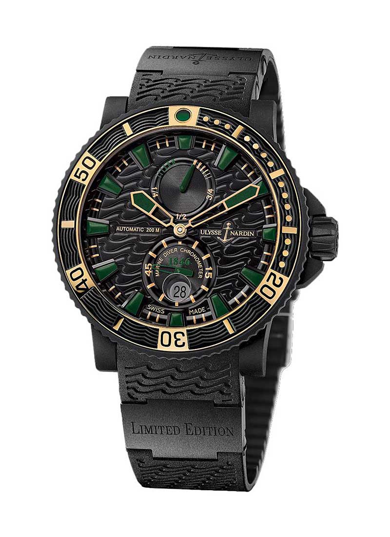 Ulysse Nardin Maxi Marine Diver Black Sea Chronometer 46mm in Steel and Rose Gold Bezel