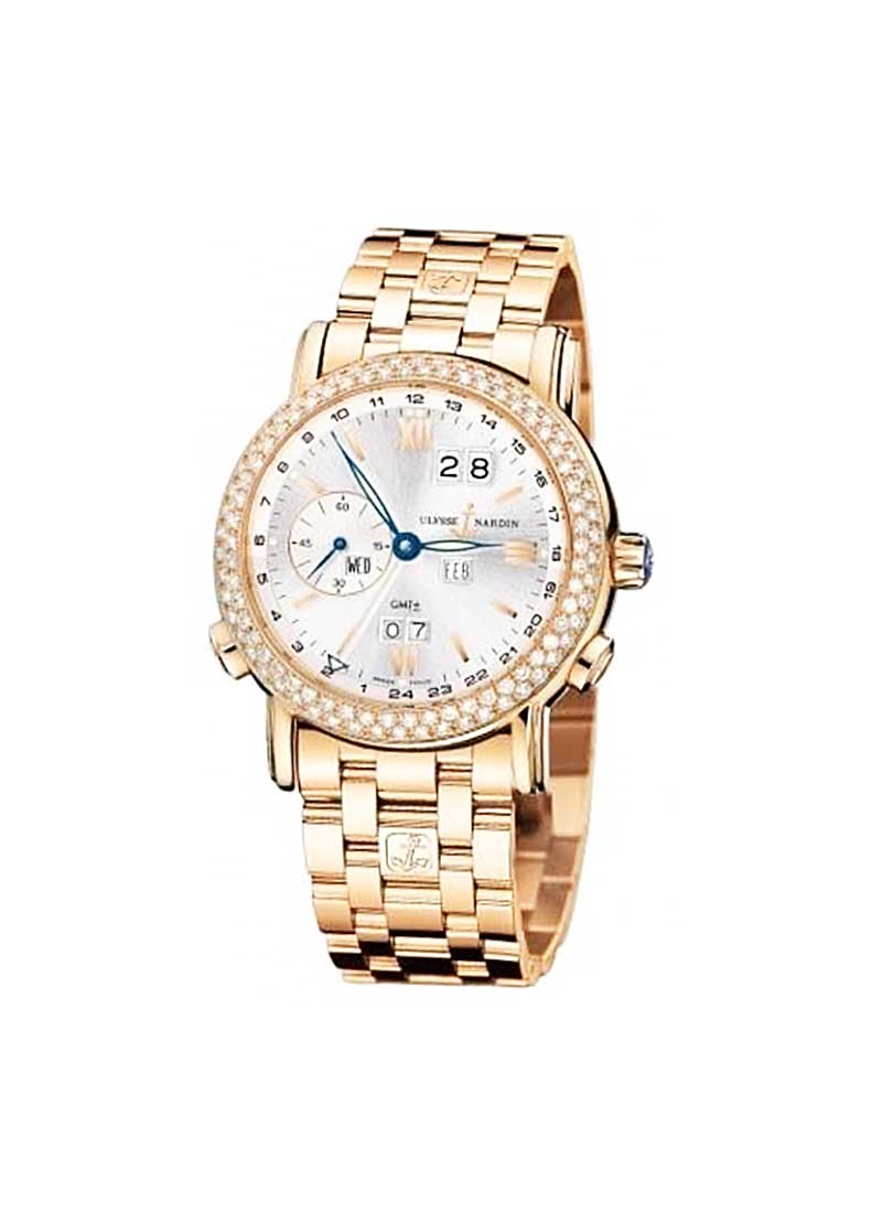 Ulysse Nardin GMT Perpetual 40mm Automatic in Rose Gold with Diamond Bezel