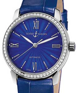 Classico 31mm Automatic Steel with Diamond Bezel On Blue Crocodile Strap with Blue Dial