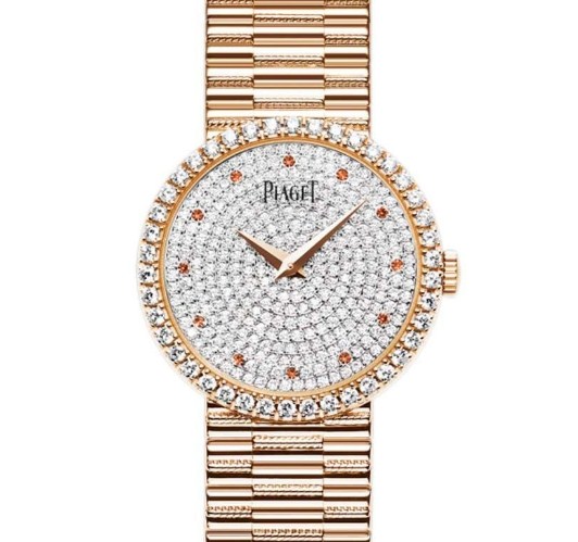 Tradition Ladies 26mm Manual in Rose Gold with Diamond Bezel On Rose Gold Bracelet with Pave Diamond Dial