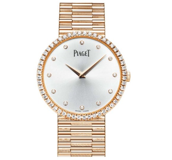 Piaget Tradition Mens 34mm Manual in Rose Gold with Diamond Bezel